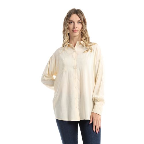 Esla Side Pocket Full Buttoned Polyester Shirt - O | Toty Neizy | ازدهار 123