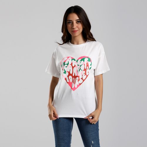 Menta By Coctail T-shirt with print o.s heart - wh | Toty Neizy | ازدهار 123