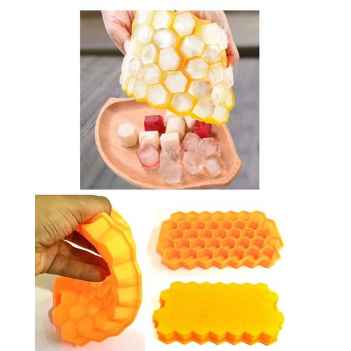 قالب ثلج سيليكون جذاب تصميم خلية نحل - برتقالي | ادوات مطبخ | ازدهار 123