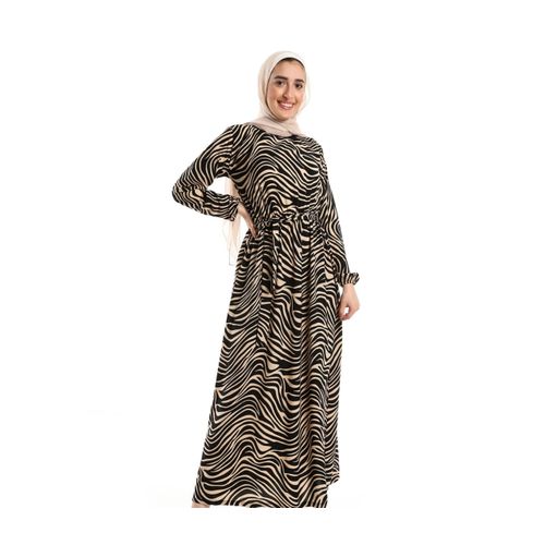 فستان مشجر حريمي - اكمام طويله | Rania Gamal | ازدهار 123