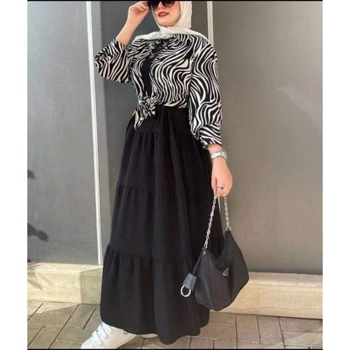 فستان كاجوال قطعتين مناسب لجميع الخروجات | Rania Gamal | ازدهار 123