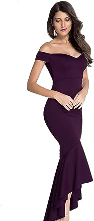  فستان للنساء طويل بنصف كم، لون ارجواني  | nana | ازدهار 123