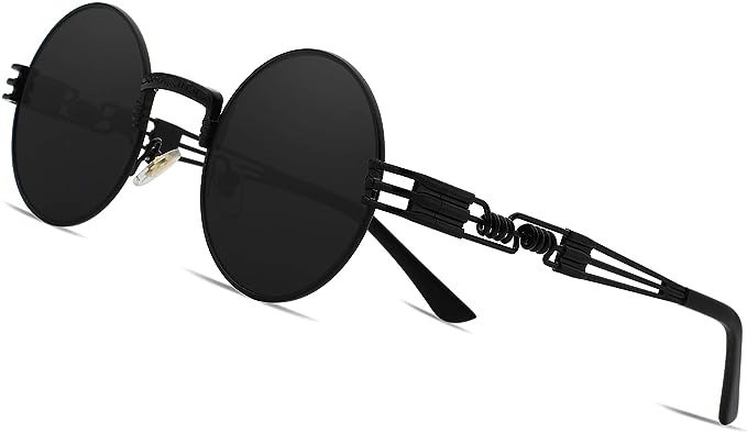 نظارات شمس ريترو ستيم بانك من ديريبان بتصميم جون لينون واطار معدني مستدير للرجال والنساء | Go r y Go r y | ازدهار 123