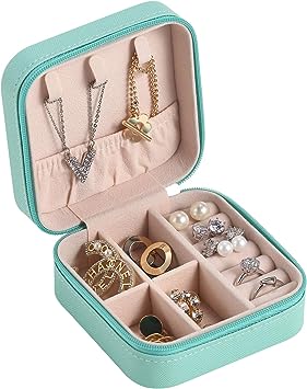 صندوق مجوهرات صغير الحجم من كايسجرايس، صندوق محمول ومناسب للسفر لعرض المجوهرات وتنظيمها مناسب للحلقا | Accesso r ies | ازدهار 123