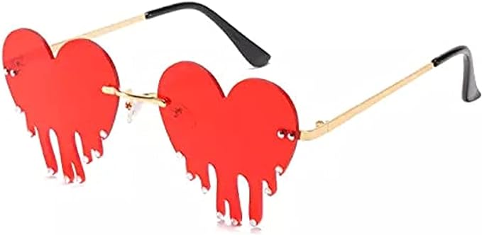 نظارة شمسية بتصميم قلب للنساء عدسات حمراء من لوديك, أحمر, | Go r y Go r y | ازدهار 123
